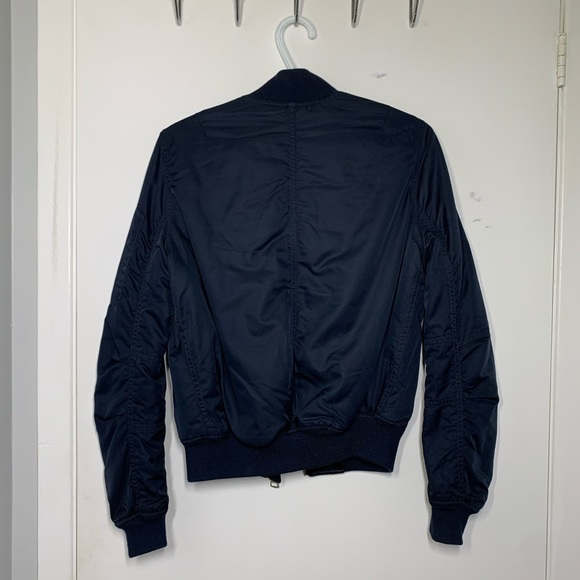 TOPSHOP Navy Bomber Jacket - Picture 2 of 6